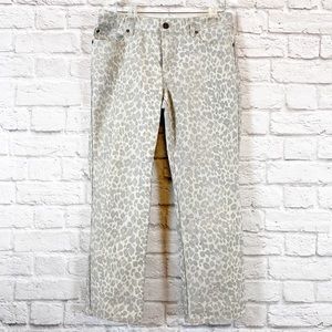 Chico’s Platinum Denim Leopard Capris